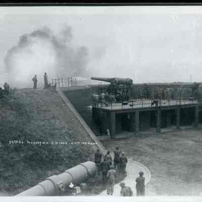 10-inch Gun Firing at Fort Casey