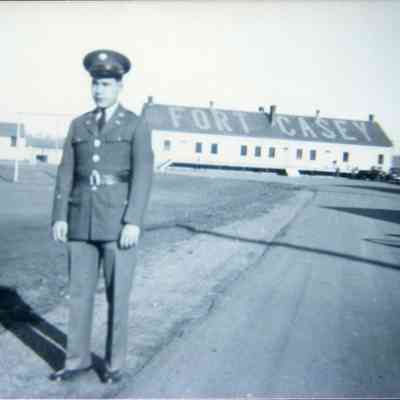 Soldier in Dress Uniform at Fort Casey