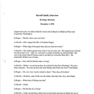 Interview with Harold Smith