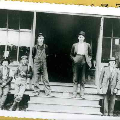 AT 921 - Oak Harbor Shoes and Harness shop: Left standing J. Eerkes, before 1900