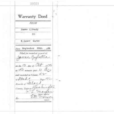 Warranty Deed of W. Homer Maris
