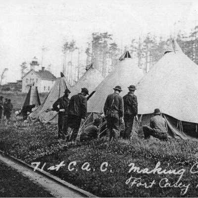 "Making Camp" postcard