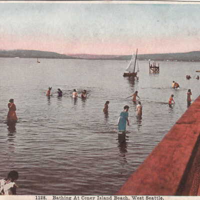 Bathing at Coney Island Beach, West Seattle