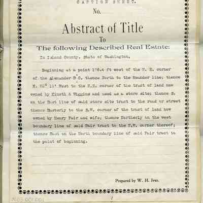Abstract of Title - Alexander Donation Land Claim