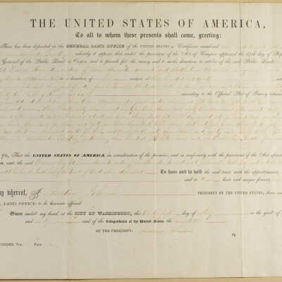 Land Grant Claim to Frances Fay Alexander