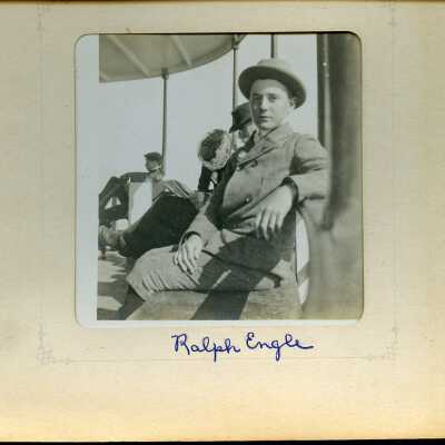 Photograph, Ralph Engle on the Steamer Fairhaven. Acc. # 2019.038.012