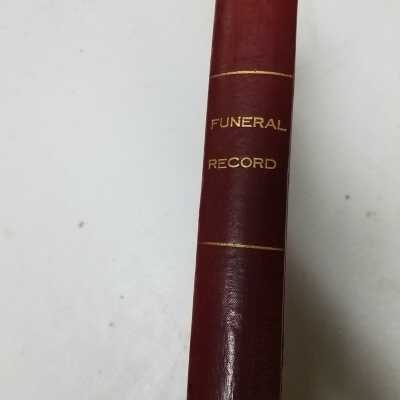 Spine of Funeral Record book: Copyright: 7
