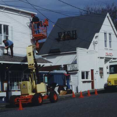 Front Street being painted for filming