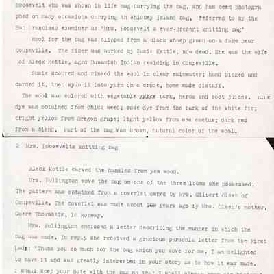 Maude Fullington Woven Bag Given to Eleanor Roosevelt -- Information