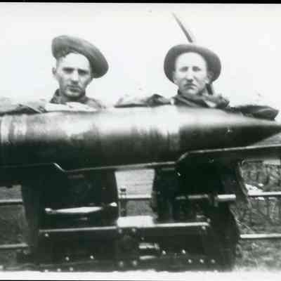 10-inch Artillery Shell on Loading Cart - Fort Casey