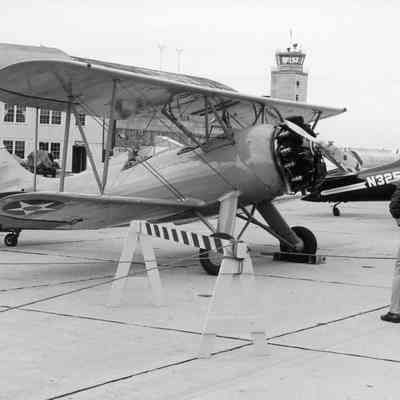 Biplane at airshow.