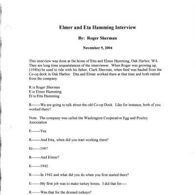 Interview with Elmer and Etta Hamming