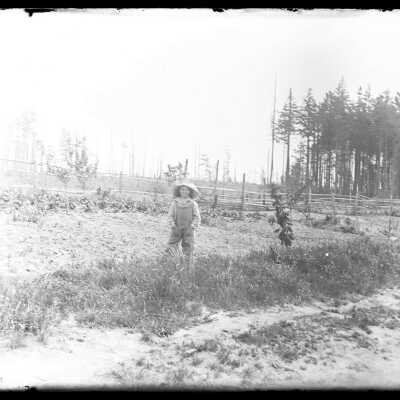 Boy in garden: Origsize: 4x5; Origformat: Negative