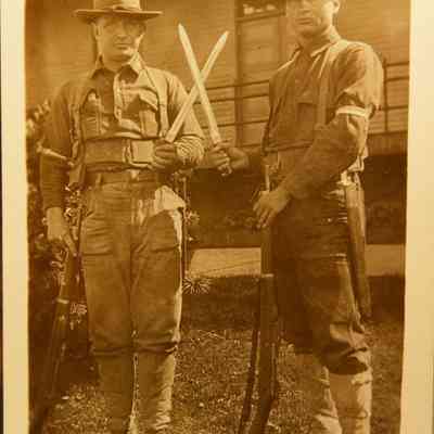 Soldiers in Field Uniform at Fort Casey