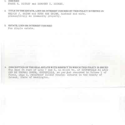 Title Policy - Frank and Dorothy Dickey
