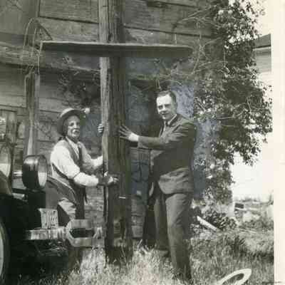 Alexander, Abram Lansdale, and D.C. Smith at Alexander Blockhouse