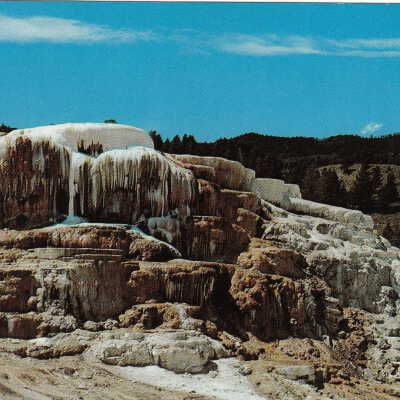 Terraces at Mammoth Hot Springs in Yellowstone National Park: Origsize: 3.5x5.5; Origformat: Print-Photographic