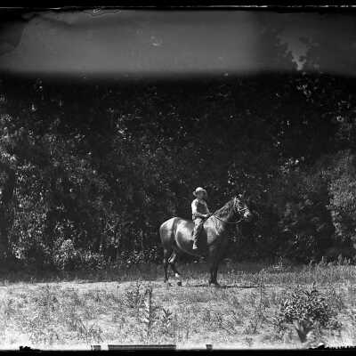 Boy on horse: Origsize: 4x5; Origformat: Negative