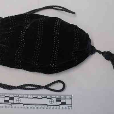 Black Velvet Drawstring Purse
