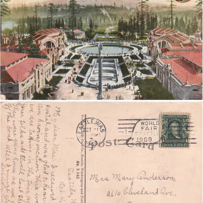 Mt. Rainier and Court of Honor, as seen from the U.S. Government Building