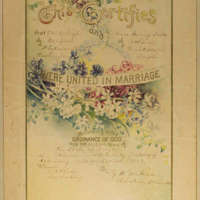 Certificate, Marriage