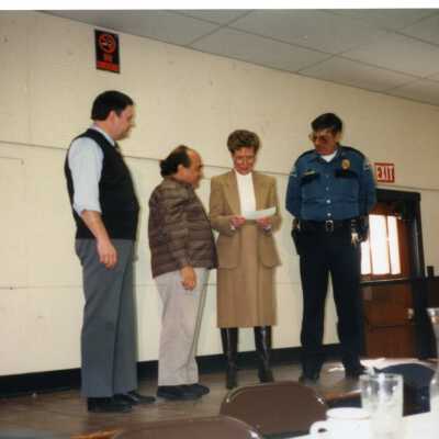 David Howell, Danny DeVito, Mayor Betty Coyne, and possibly Coupeville Town Marshall