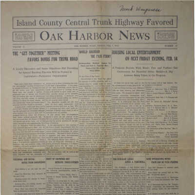 Oak Harbor News Feb. 7, 1913.
