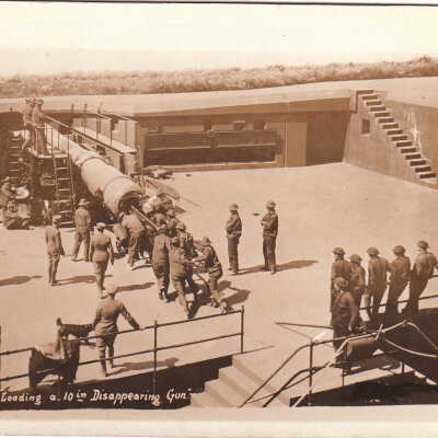 Loading a 10 in Disappearing Gun