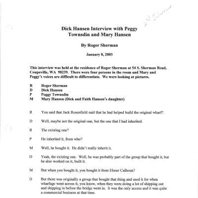 Interview with Dick Hansen, Peggy Townsdin, and Mary Hansen