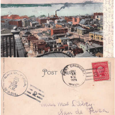 Birds-eye view and Harbor of Seattle, Wash