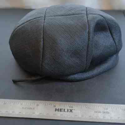 519 - Martha Weathered, Hattie Carnegie Brand, black fine woven straw