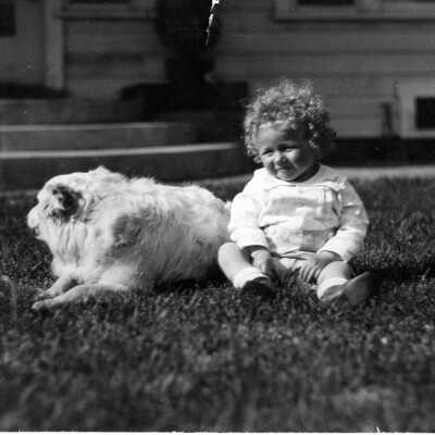 Photograph, Barry Power with dog. Acc.#2019.018.028