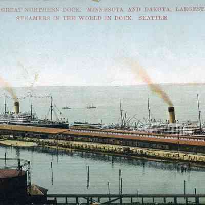 "Minnesota" & "Dakota" at the Great Northern Dock, Seattle