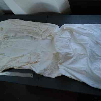 423 - white cotton, long sleeve nightgown