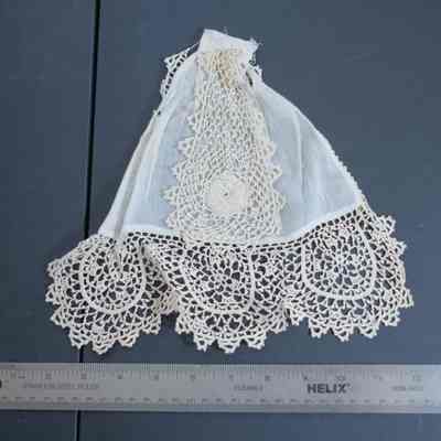 483 - white organdy and Irish lace jabot