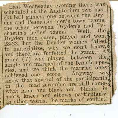 Newspaper - Dryden and Peshastin basketball