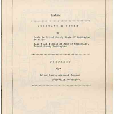 Abstract of Title - Lots 2 and 7, Block 32 (Island County)