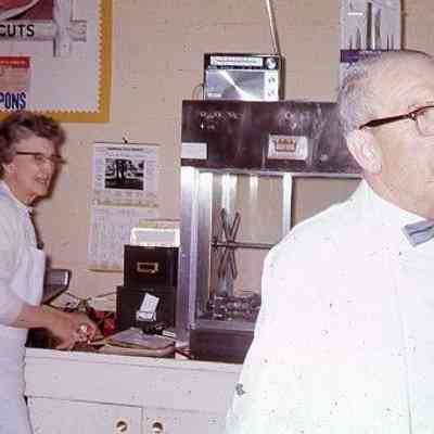 224. Jerry's Meat Market with owners: Main Street - ca. 1960