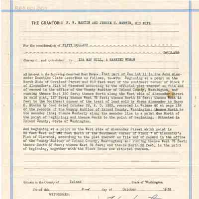 Quit Claim Deed - Martin to Sill