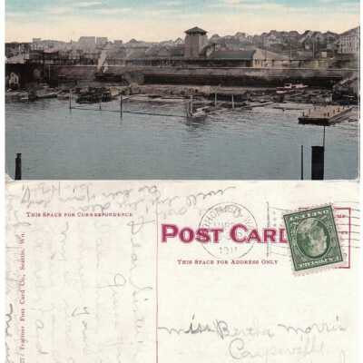 Waterfront, showing Great Northern Depot. Everett Wn: Origsize: 3.5x5.5; Origformat: Print-Photographic