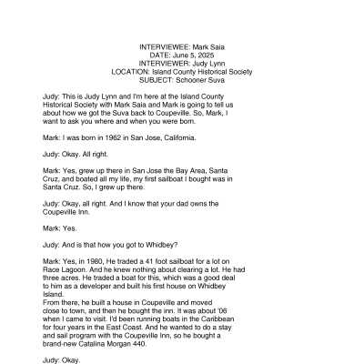 Mark Saia Oral History Transcript
