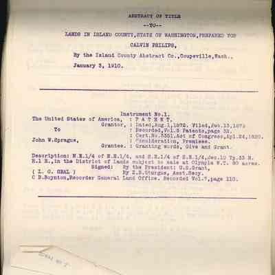 Abstract of Title - Sprague