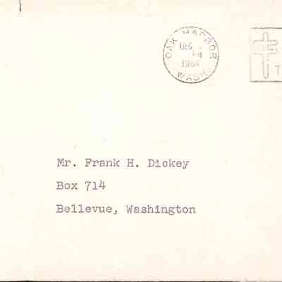 Envelope addressed to Mr. Frank H. Dickey