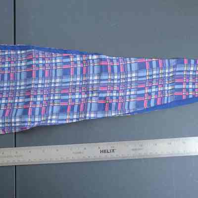 481 - scarf, blue backing w/ blue plaid