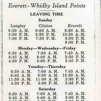 Photograph of Steamer Clatawa Schedule