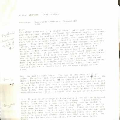Wilbur Sherman Oral History