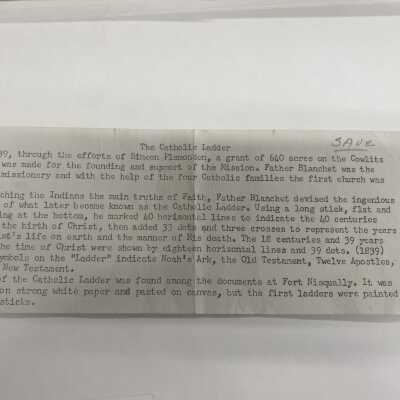 The Catholic Ladder, Typewritten Note