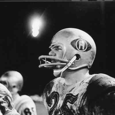 Muddy football game.