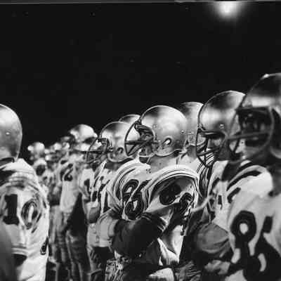 Muddy football game.