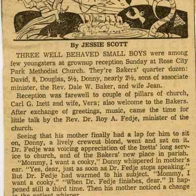 The Oregonian, Sunday, June 1, 1958: Article on Rose City Church reception